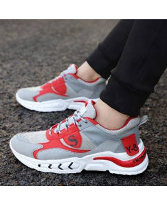 Mens and Boys Red and Grey Stylish Sports Shoes